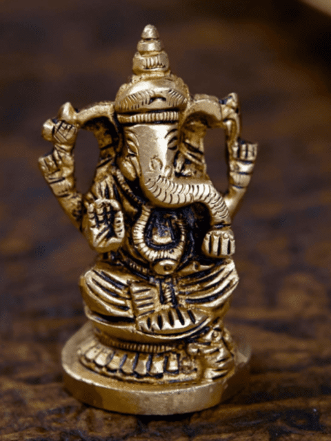 ganesha, ganpait brass murti or idol for puja