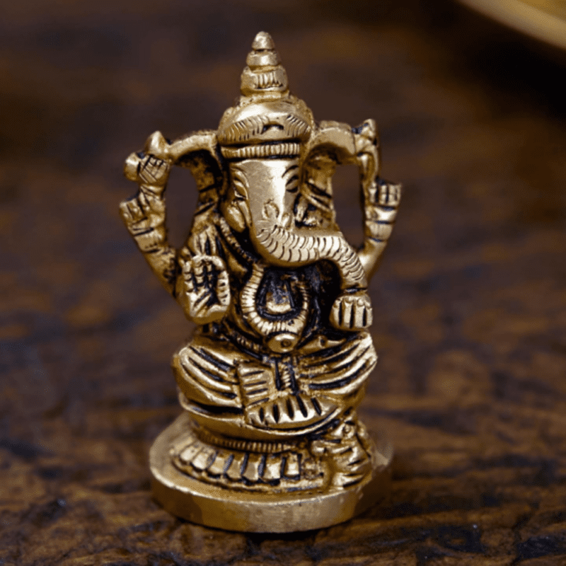 ganesha, ganpait brass murti or idol for puja