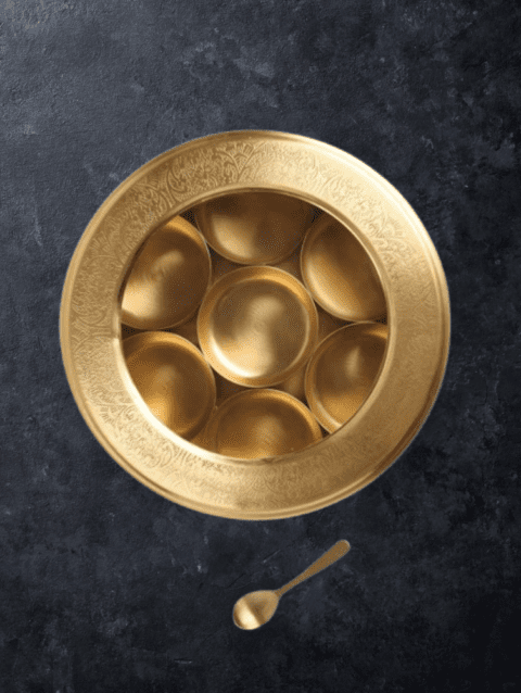 Brass Masala Box with See-through Lid