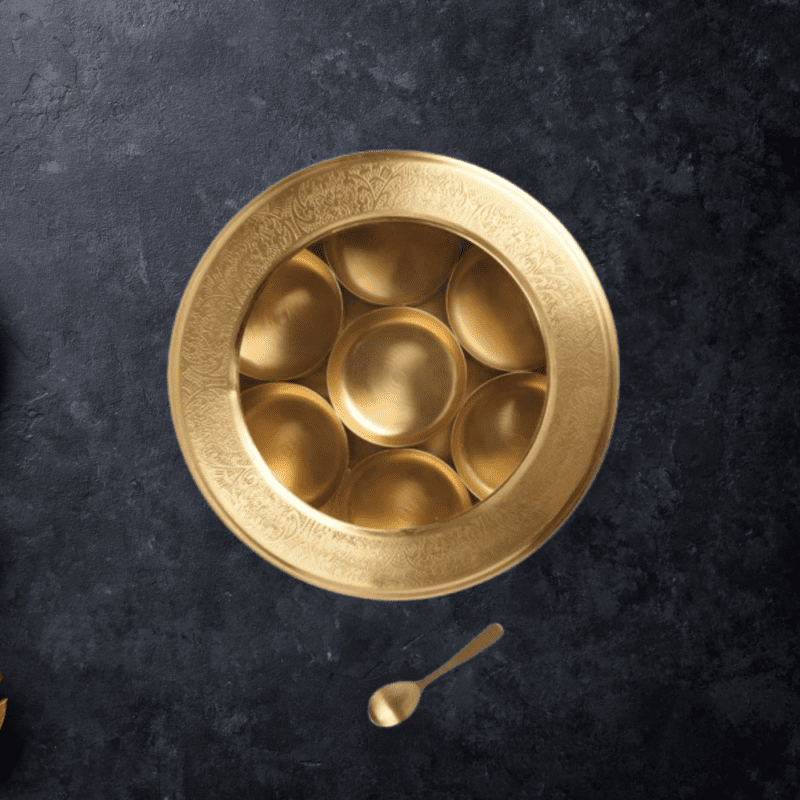 Brass Masala Box with See-through Lid
