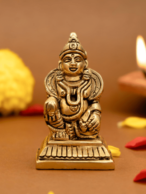 Pure Brass Kuber Murti (7 cm)