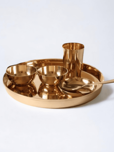 Brass thali set
