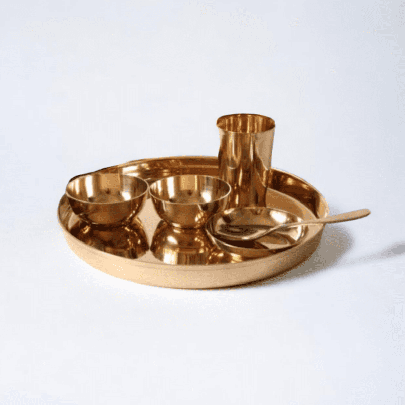 Brass thali set