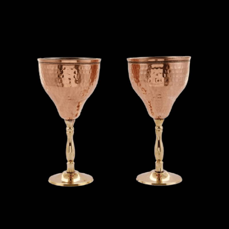 Hammered Brass Wine Glass